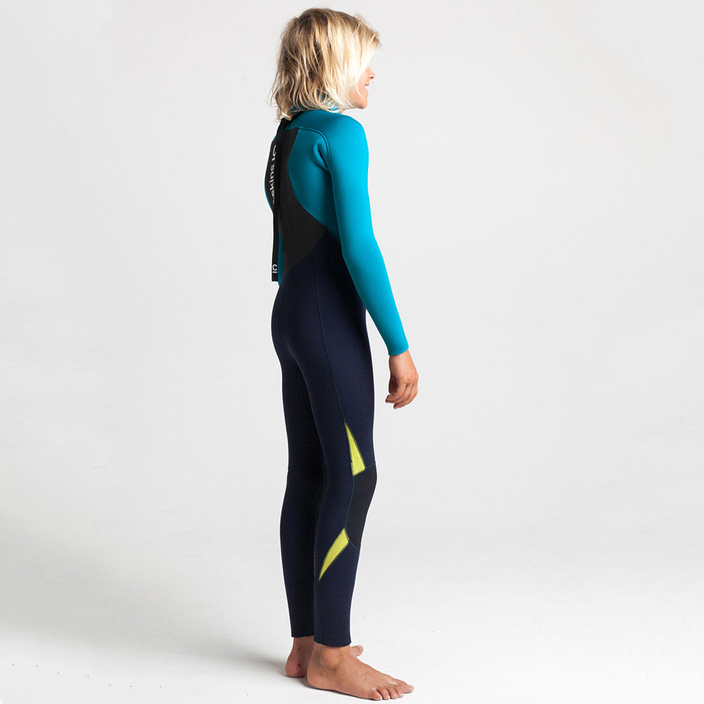 C Skins Junior Legend 5/4/3 Back Zip Full Wetsuit  - Slate/Ocean