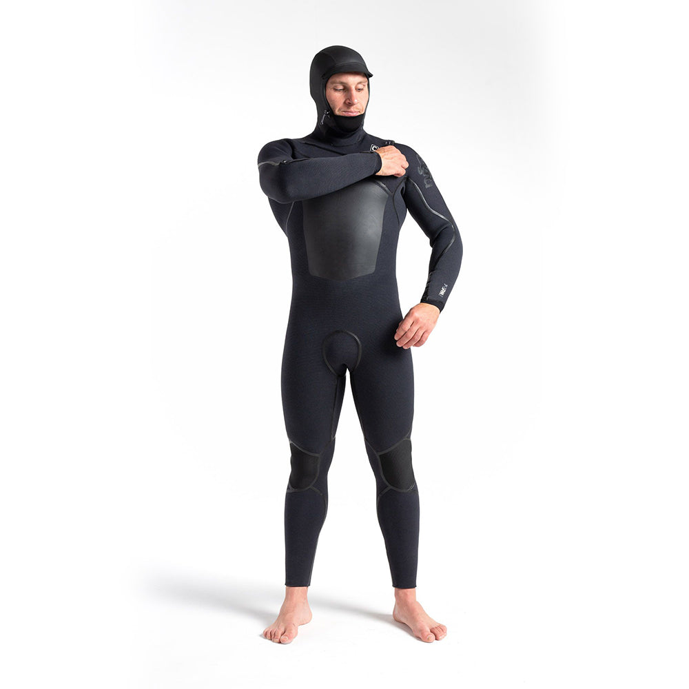 C Skins Wired 5/4mm LQS Hooded C/Z Wetsuit -Black X/Black X/Black - Size XL Only