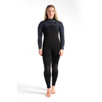 C Skins Womens ReWired 5/4mm C/Z Wetsuit-Raven Blk/Blk X/C-Green