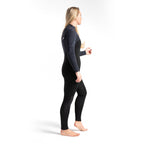 C Skins Womens ReWired 5/4mm C/Z Wetsuit-Raven Blk/Blk X/C-Green