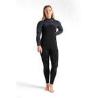 C Skins Womens ReWired 5/4mm C/Z Wetsuit-Raven Blk/Blk X/C-Green