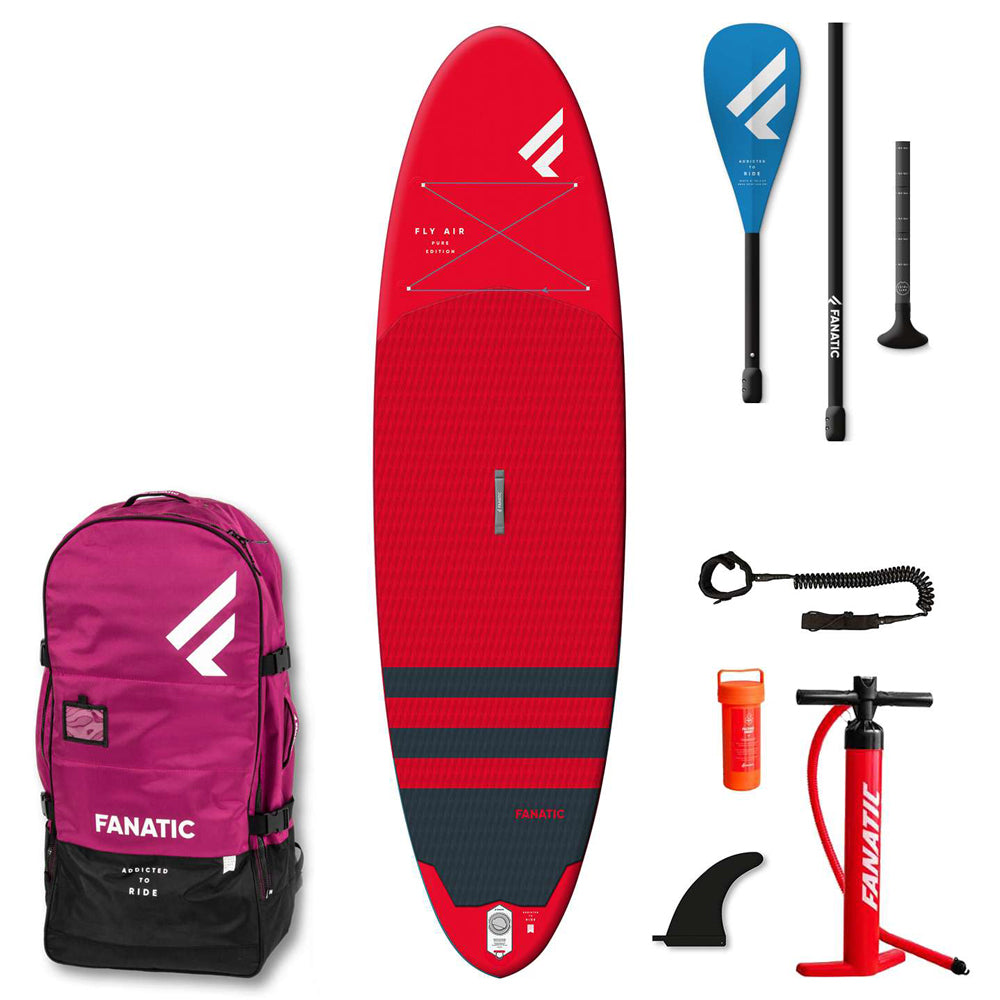 Fanatic 10'8 Fly Air Pure Red Inflatable SUP Package - Inc Paddle