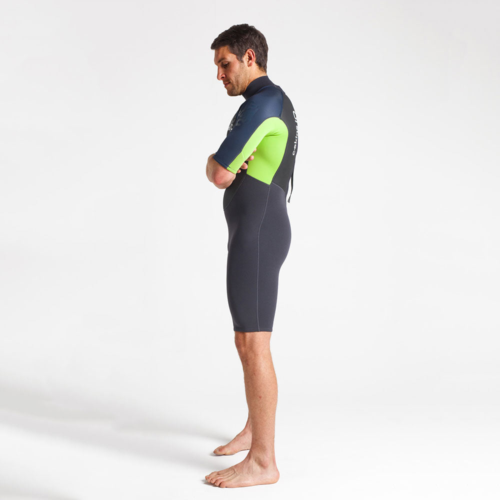 C Skins Element 3/2 Shortie Wetsuit  - Anthracite/Bluestone/Lime