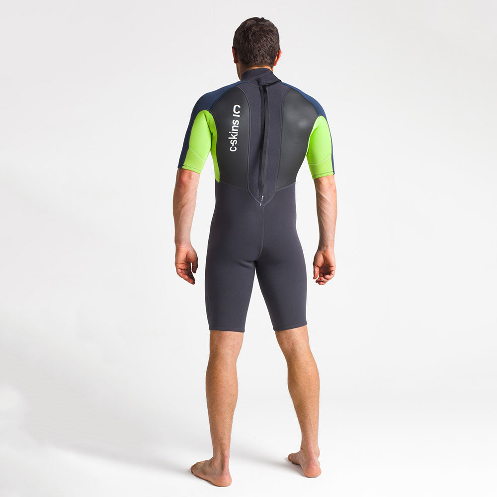 C Skins Element 3/2 Shortie Wetsuit  - Anthracite/Bluestone/Lime