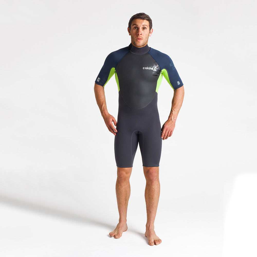 C Skins Element 3/2 Shortie Wetsuit  - Anthracite/Bluestone/Lime