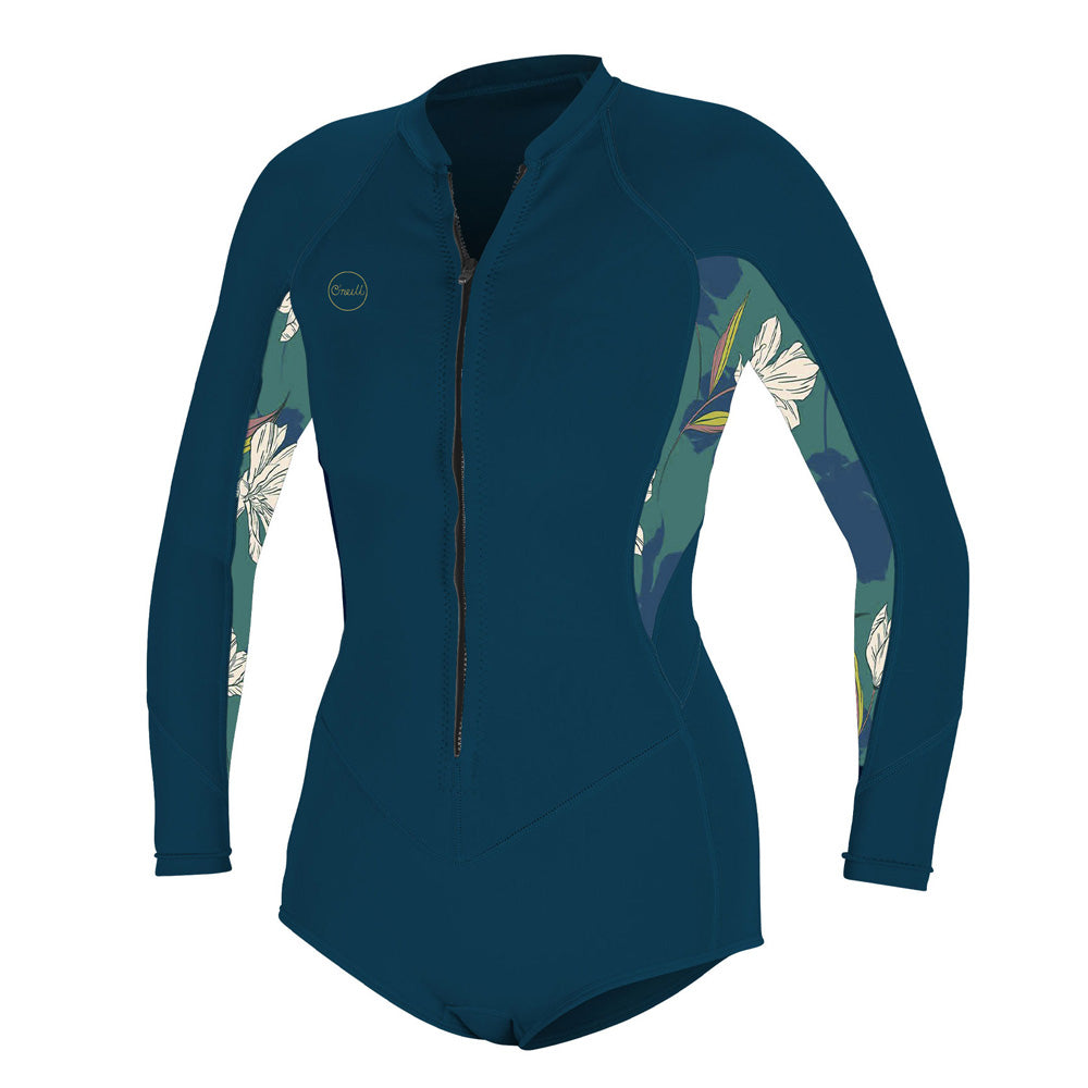 O'Neill Womens Bahia 2/1mm Front Zip Long Sleeve Shorty