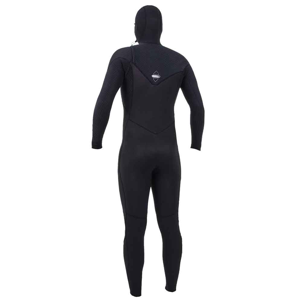 O'Neill Hyperfreak 4/3mm+ Chest Zip Hooded Wetsuit - Black