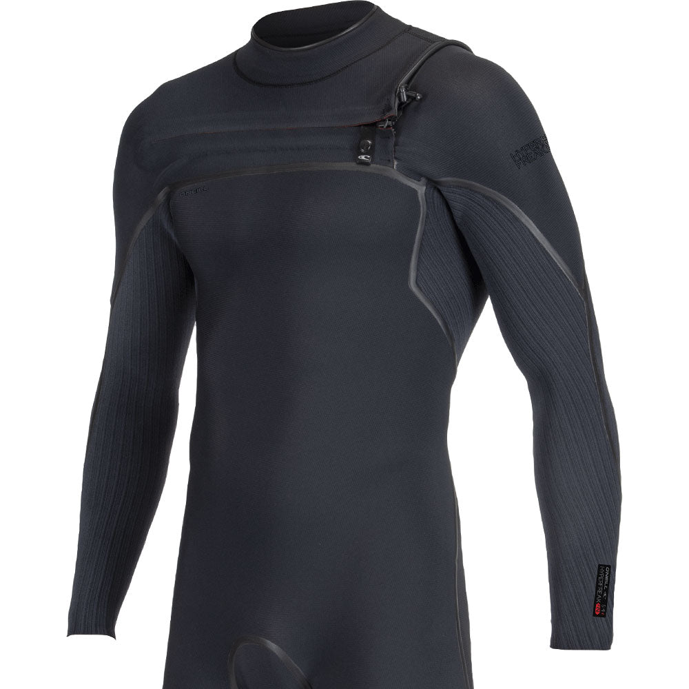 O'Neill Hyperfreak Fire 5/4+mm chest Zip Winter Wetsuit  - Black/Black