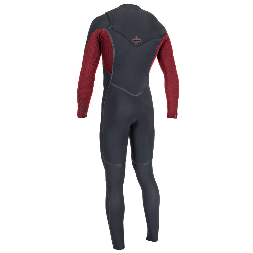 O'Neill Hyperfreak Fire 5/4+MM Chest Zip Winter Wetsuit -Black/Dark Red