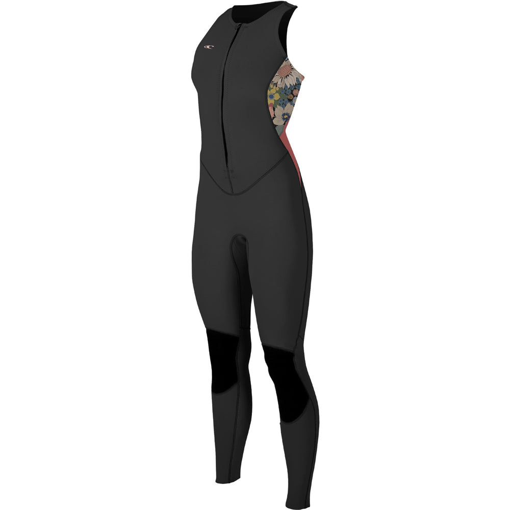 O'Neill Womens Bahia 1.5mm FZ Sleeveless Wetsuit   - Black/Twiggy