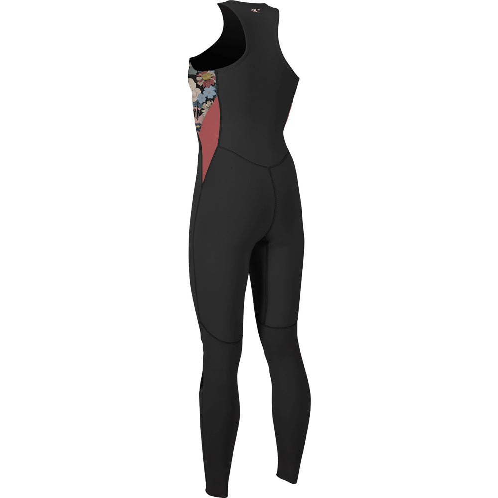 O'Neill Womens Bahia 1.5mm FZ Sleeveless Wetsuit   - Black/Twiggy