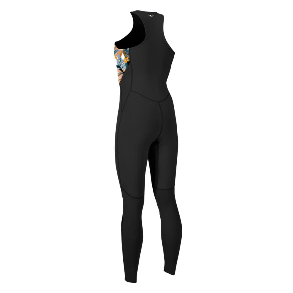 O'Neill Womens Bahia 1.5mm FZ Sleeveless Wetsuit - Blk/Demifloral