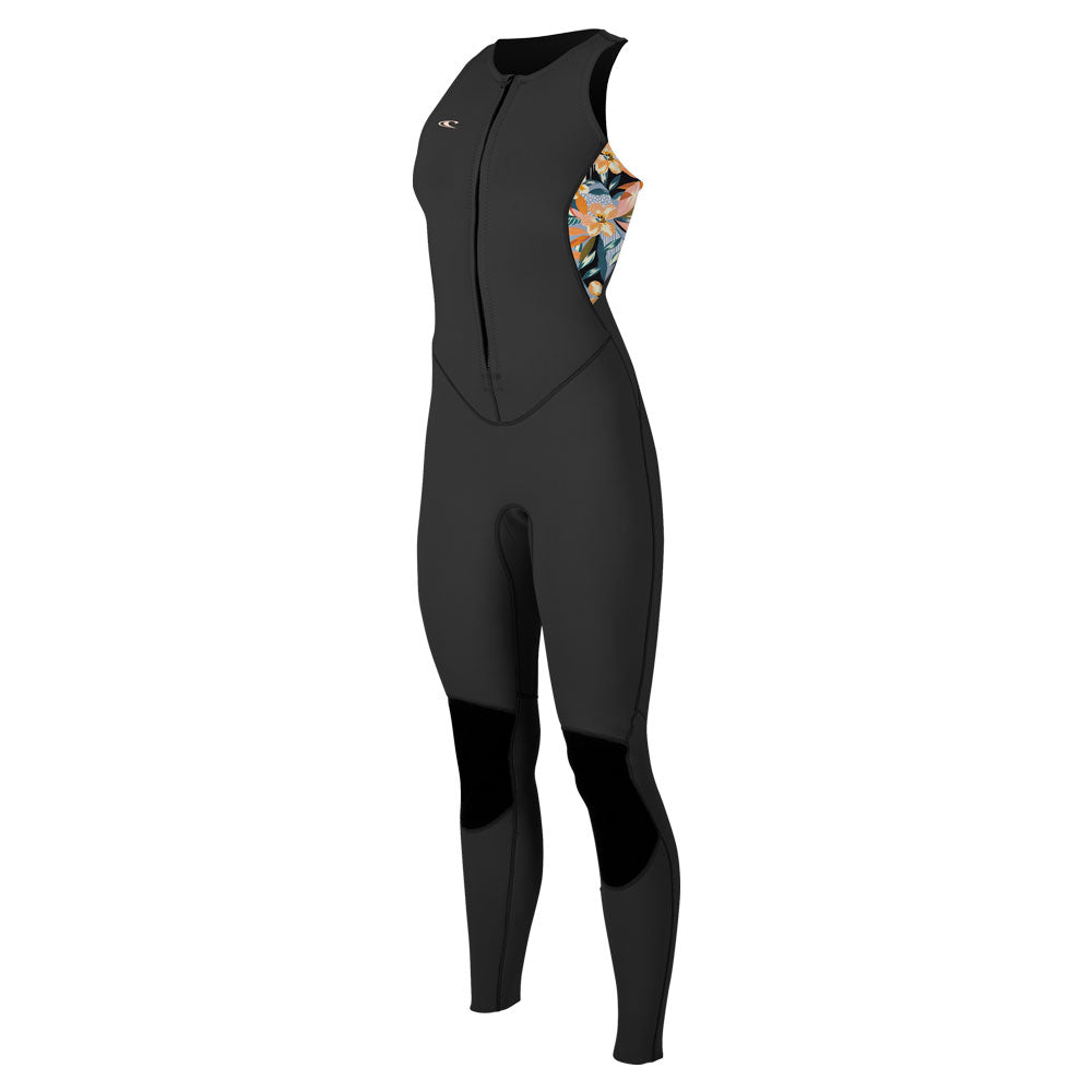 O'Neill Womens Bahia 1.5mm FZ Sleeveless Wetsuit - Blk/Demifloral