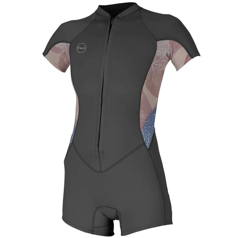 O'Neill Womens Bahia 2/1mm FZ Shortie  - Graphite/Desert Bloom