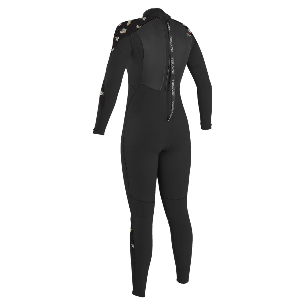 O'Neill Womens Epic 5/4mm BZip Wetsuit  - Black/Black/Cindy Daisy