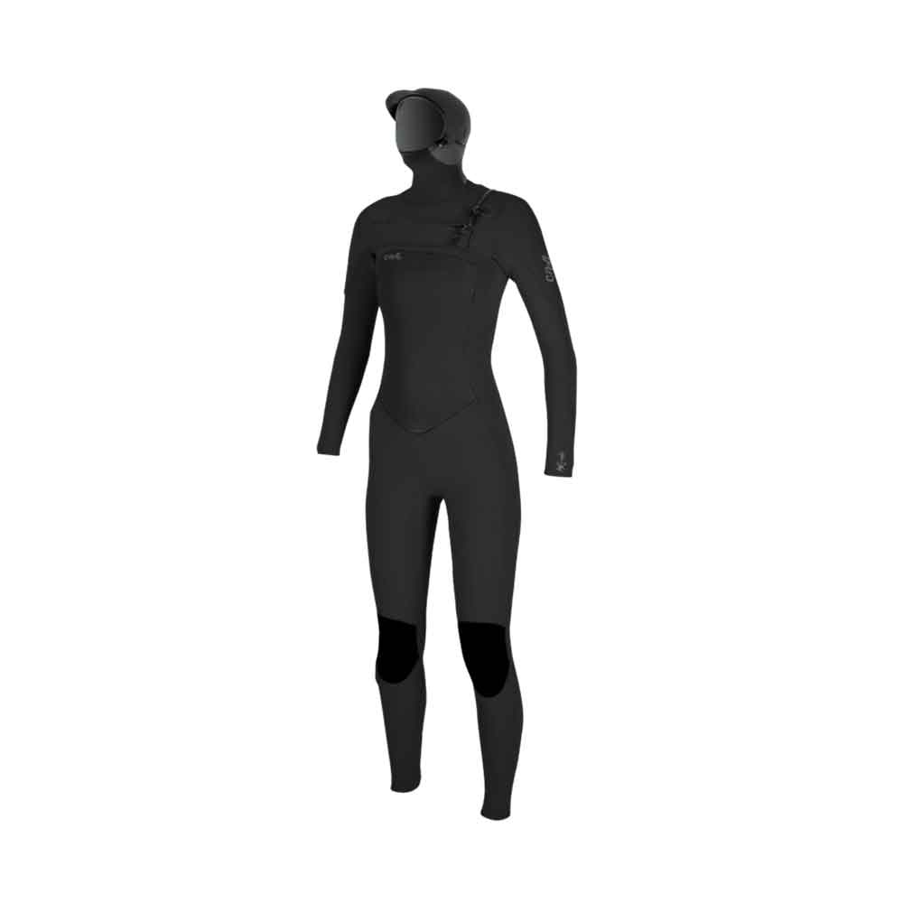 O'Neill Womens Epic 6/5/4mm CZ Wetsuit With Hood  - Black/Black