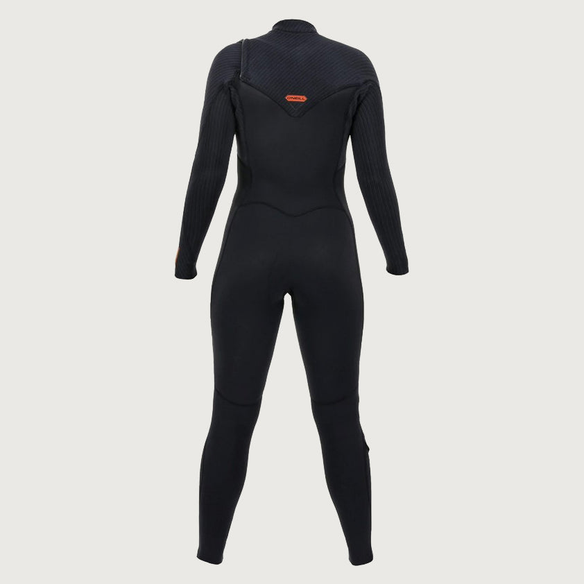 O'Neill Womens Hyperfreak 3/2mm+ Chest Zip Wetsuit  - Black/Black
