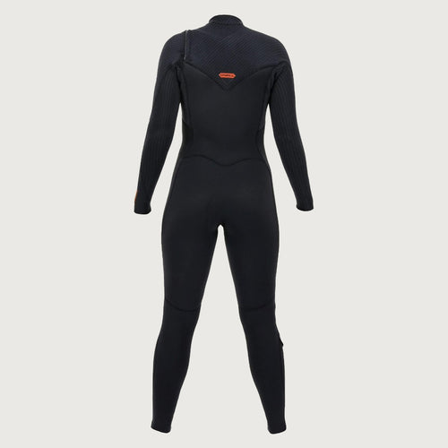 O'Neill Womens Hyperfreak 3/2mm+ Chest Zip Wetsuit  - Black/Black