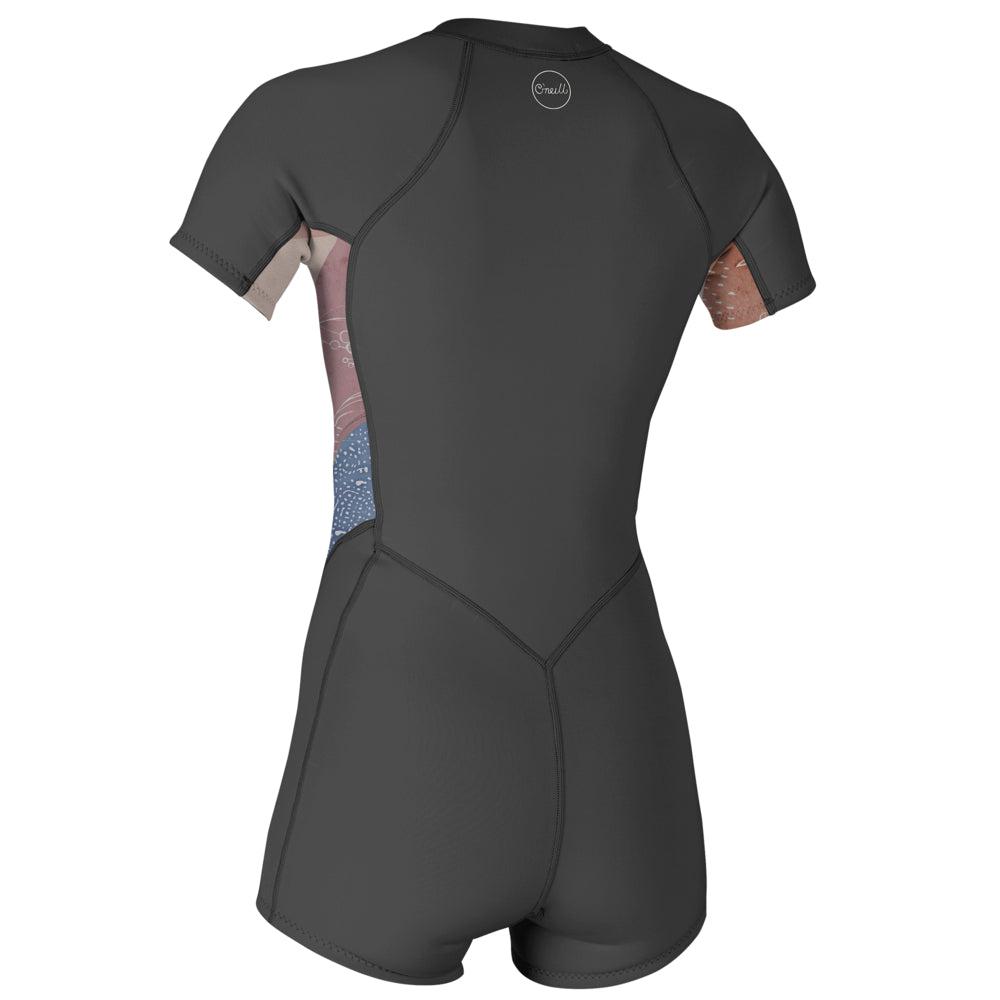 O'Neill Womens Bahia 2/1mm FZ Shortie  - Graphite/Desert Bloom