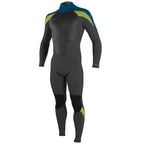 O'Neill Epic 3/2mm Back Zip Full Wetsuit - Black/Ultrablue/Dayglo