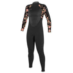 O'Neill Girls Epic 3/2mm Back Zip Full Wetsuit - Black/Flo/Black