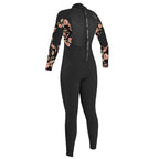 O'Neill Girls Epic 3/2mm Back Zip Full Wetsuit - Black/Flo/Black
