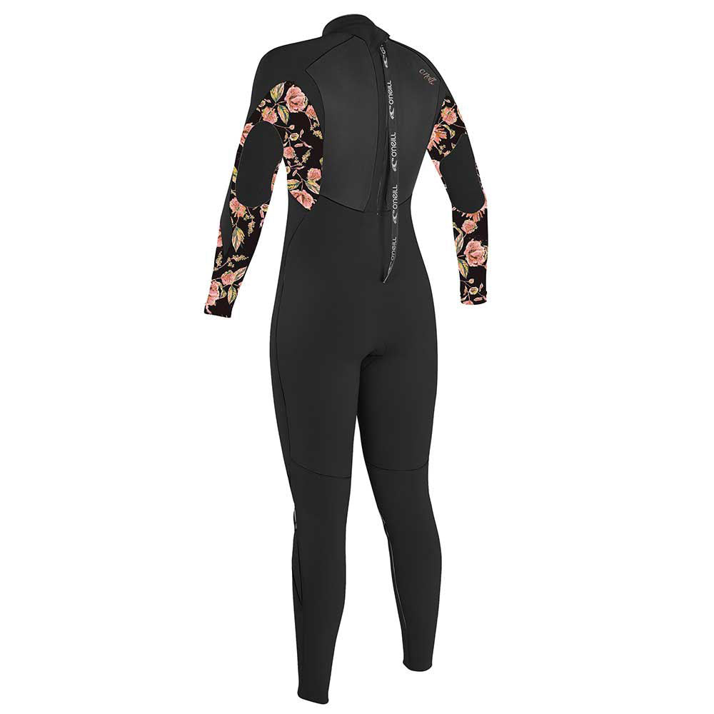 O'Neill Girls Epic 3/2mm Back Zip Full Wetsuit - Black/Flo/Black