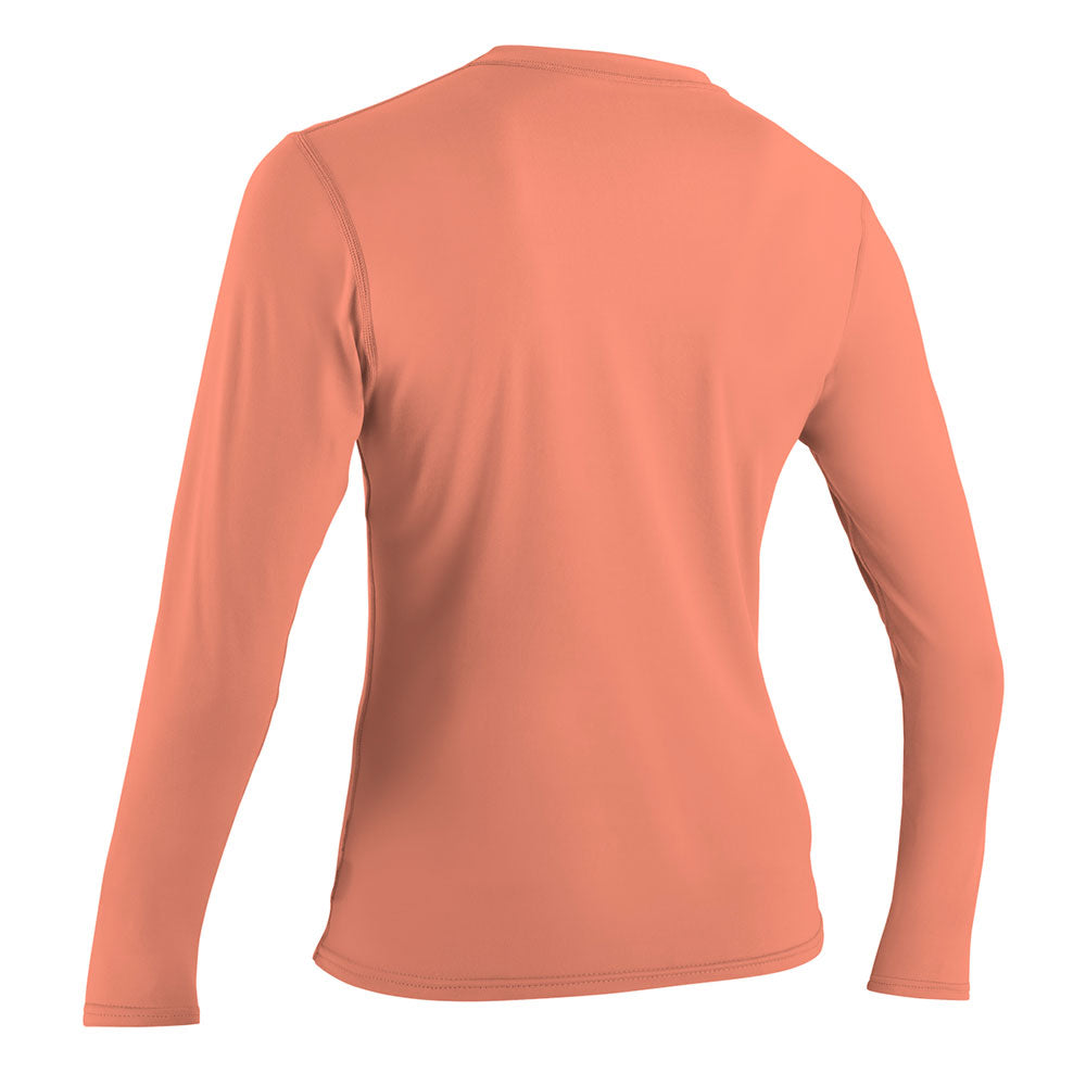 O'Neill Womens Basic Skins Long Sleeve Sun Shirt-Light Grapefruit