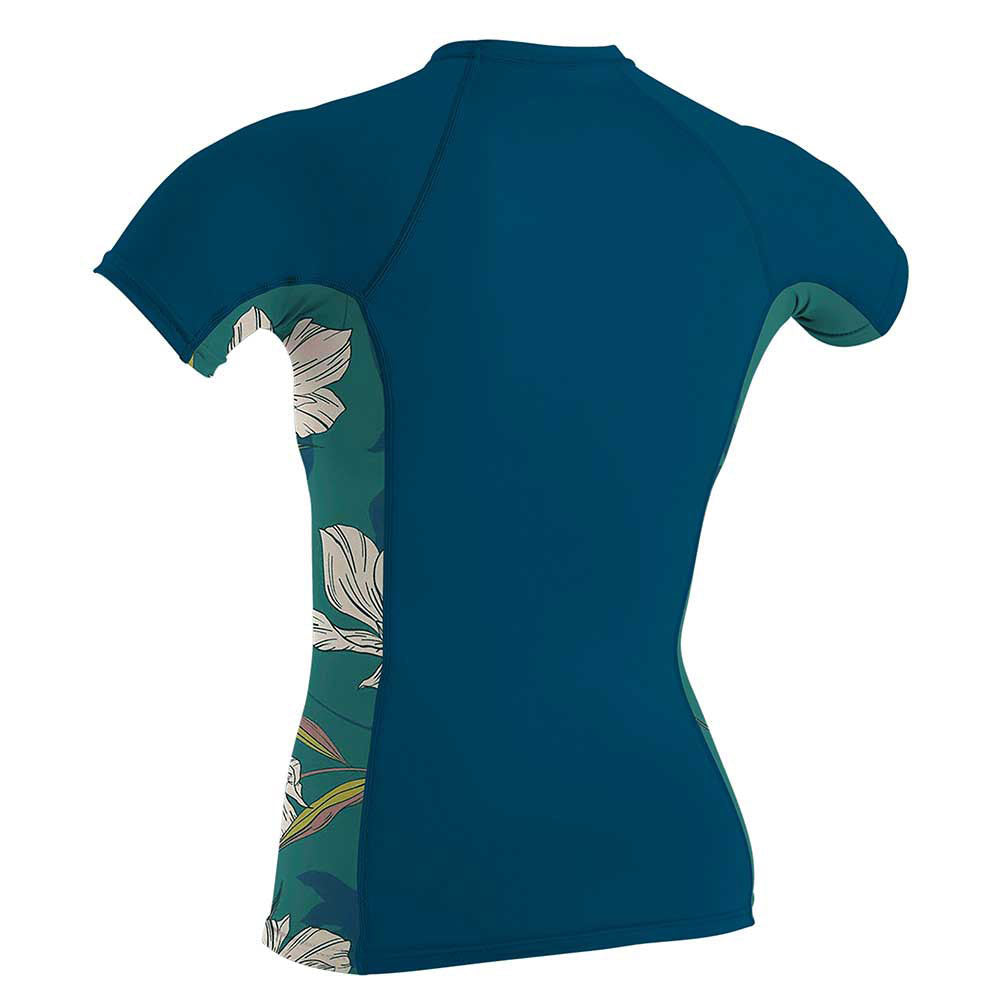 O'Neill Womens Side Print Short Sleeve Rash Guard - Navy/Bridget