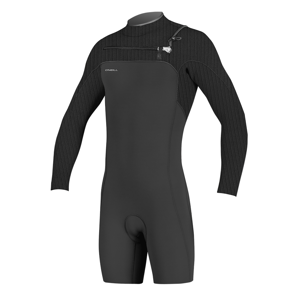 O'Neill Hyperfreak 2mm C/Z Long Sleeve Shortie - Black/Black