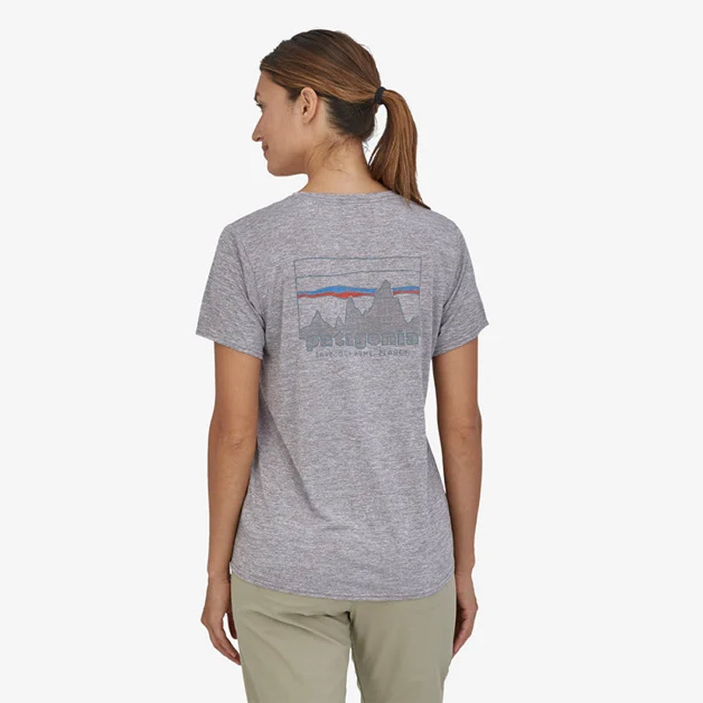Patagonia Womens Cap Cool Graphic Shirt '73 Skyline: Feather Grey