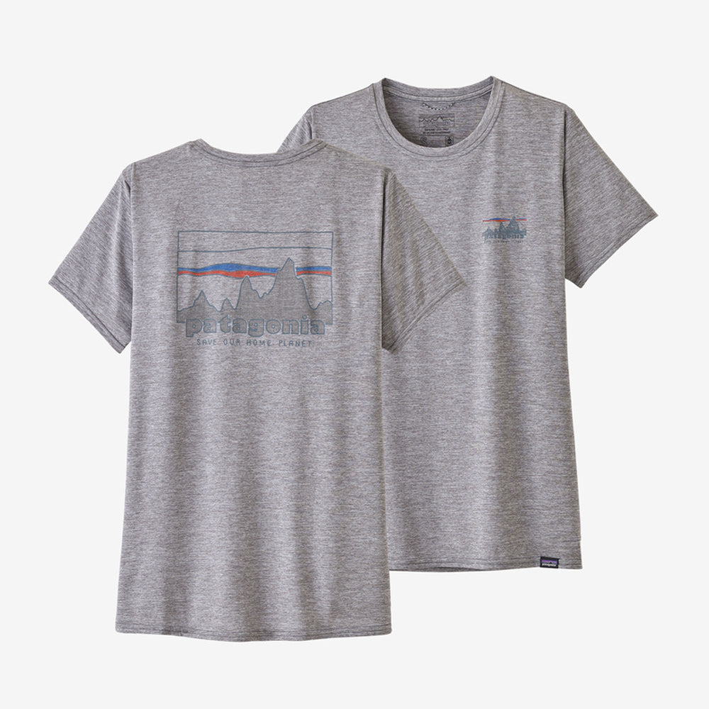Patagonia Womens Cap Cool Graphic Shirt '73 Skyline: Feather Grey