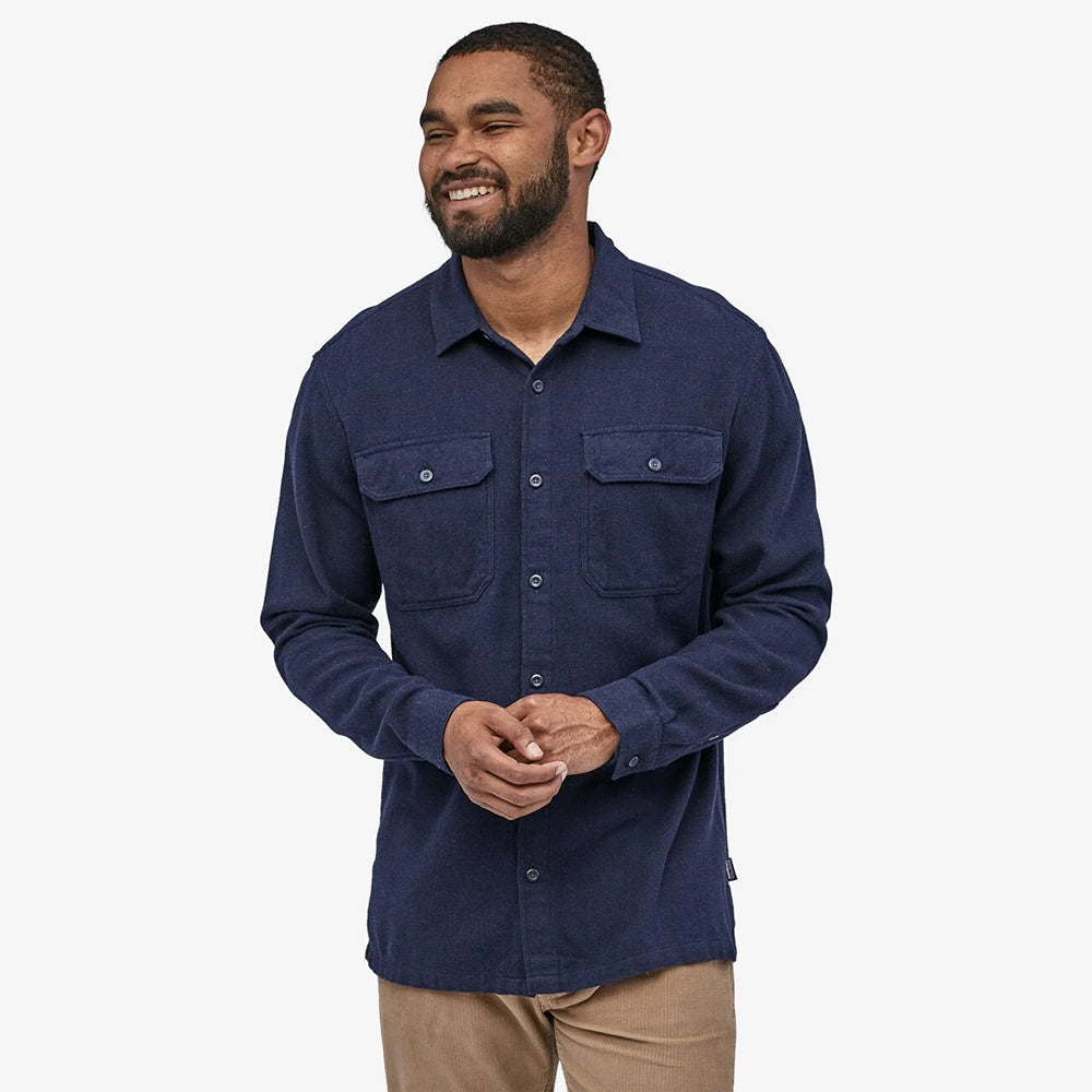 Patagonia Fjord Flannel Long Sleeved Shirt - Navy Blue
