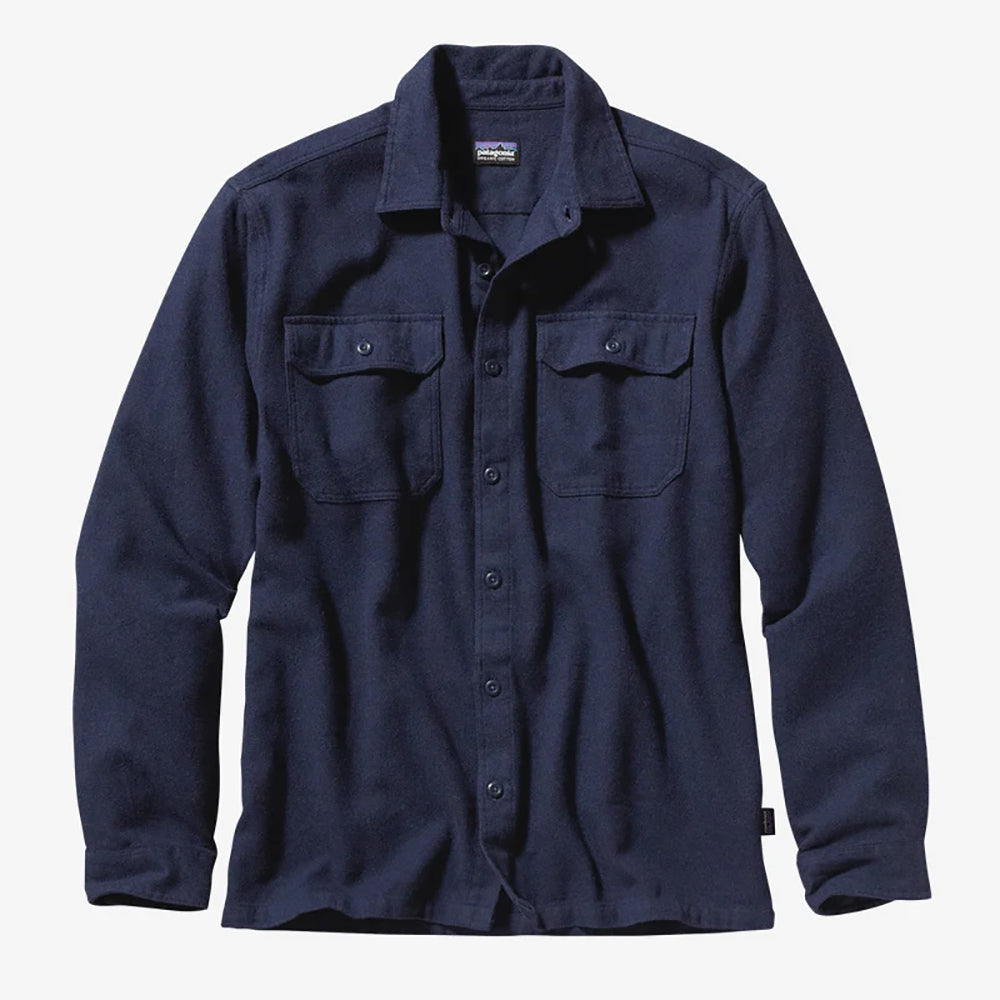 Patagonia Fjord Flannel Long Sleeved Shirt - Navy Blue