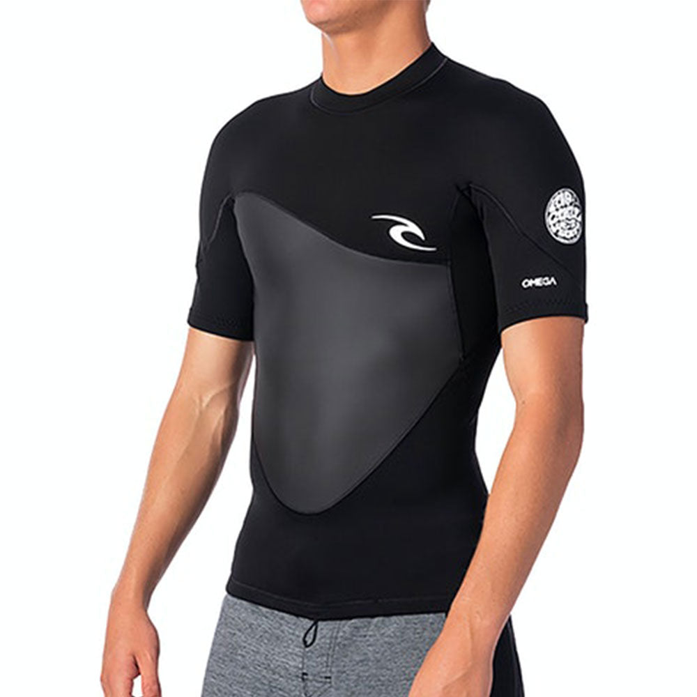 Rip Curl Omega 1.5mm Short Sleeved Wetsuit Top - Black