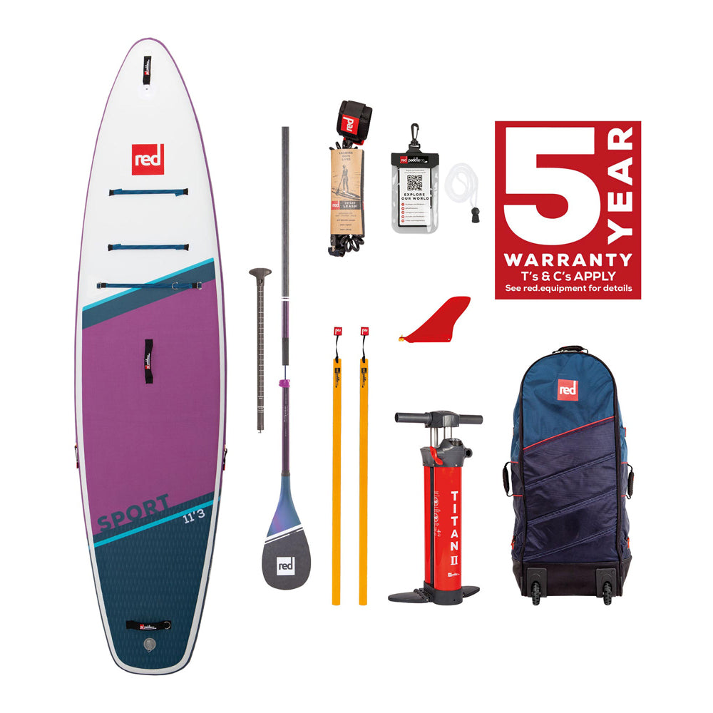 Red Paddle Co 11'3 Sport - Purple Prime SUP Package  2022