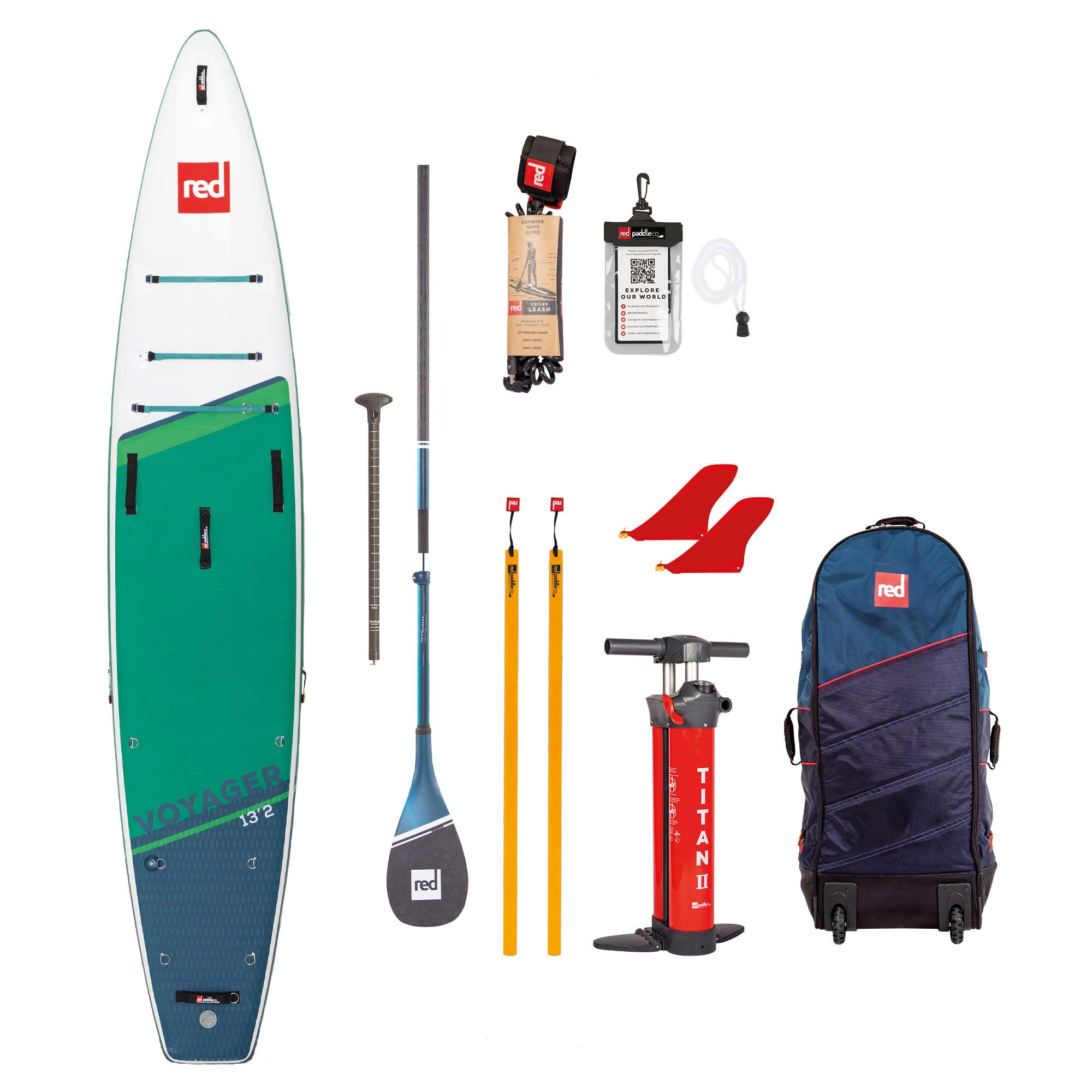 Red Paddle Co 13.2 Voyager Plus Prime Inflatable SUP Package  2023