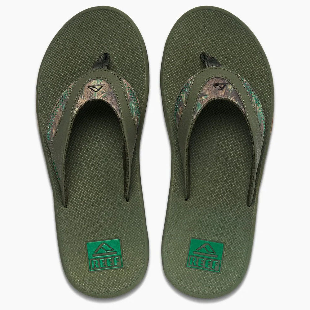 Reef Fanning Flip Flops - Olive Palm