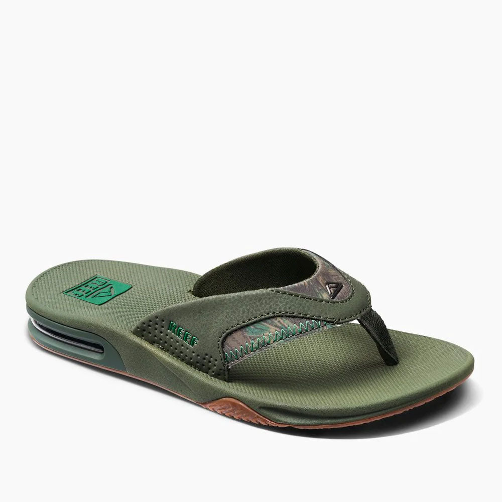 Reef Fanning Flip Flops - Olive Palm