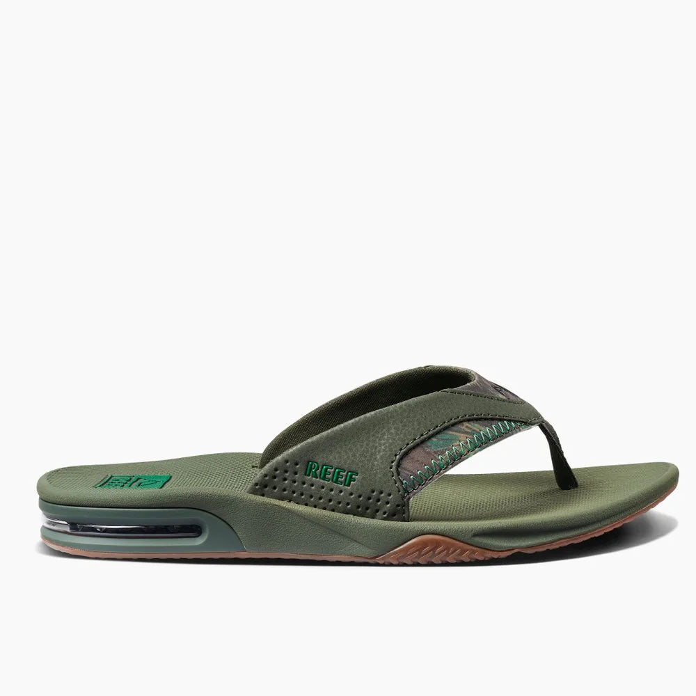 Reef Fanning Flip Flops - Olive Palm