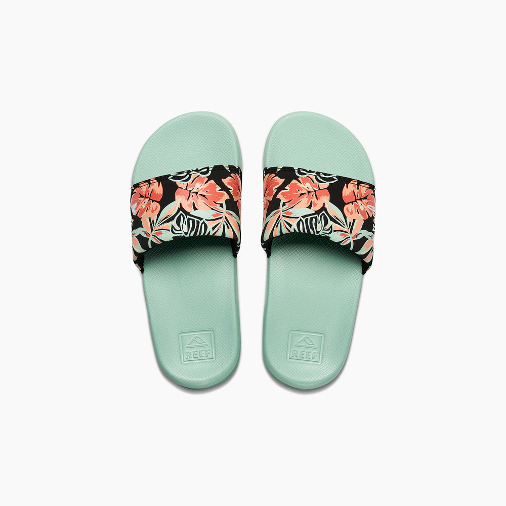 Reef Girls One Slide Sandals  - Mint Monstera