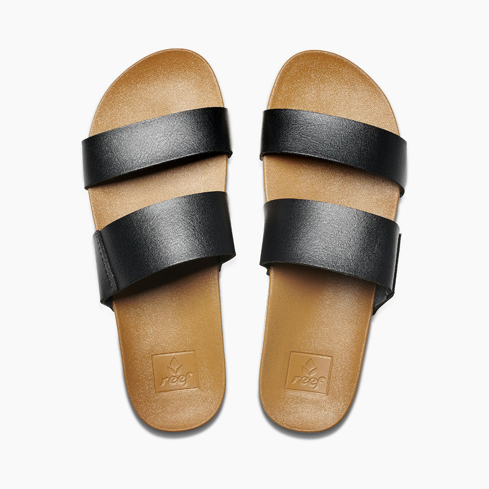 Reef Womens Cushion Bounce Vista Sandals  - Black/Natural