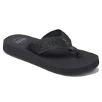 Reef Womens Sandy Flip Flops  - Black/Black