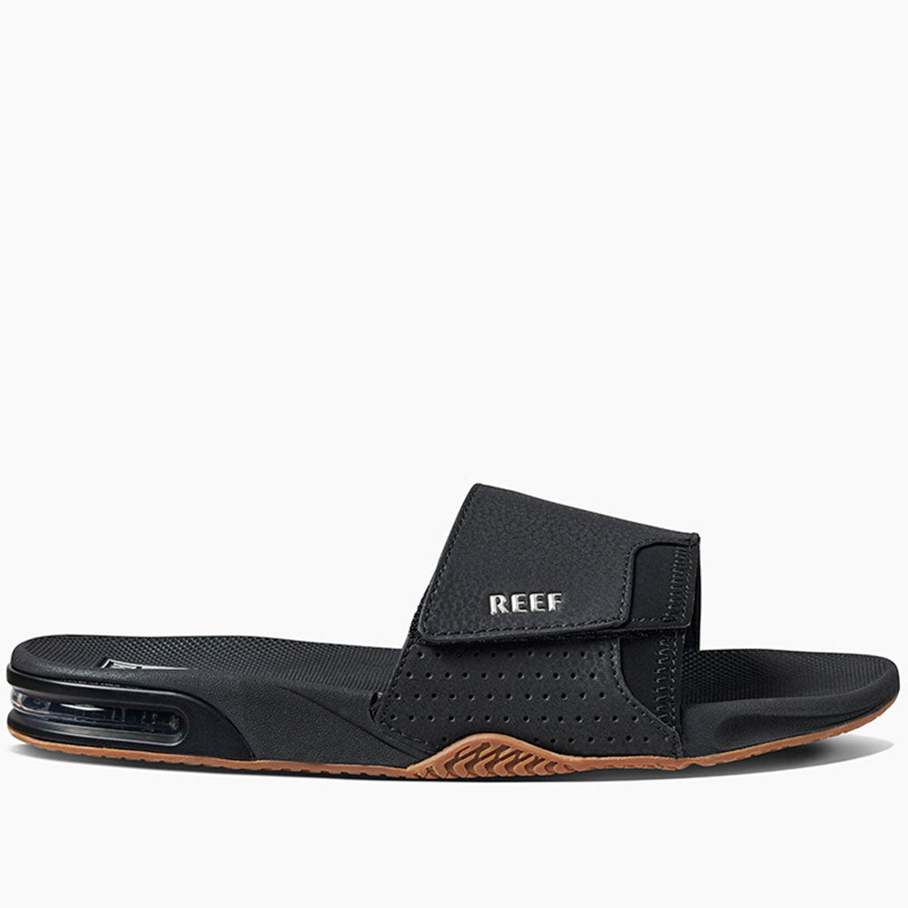 Reef Fanning Slide Sandal  - Black/Silver