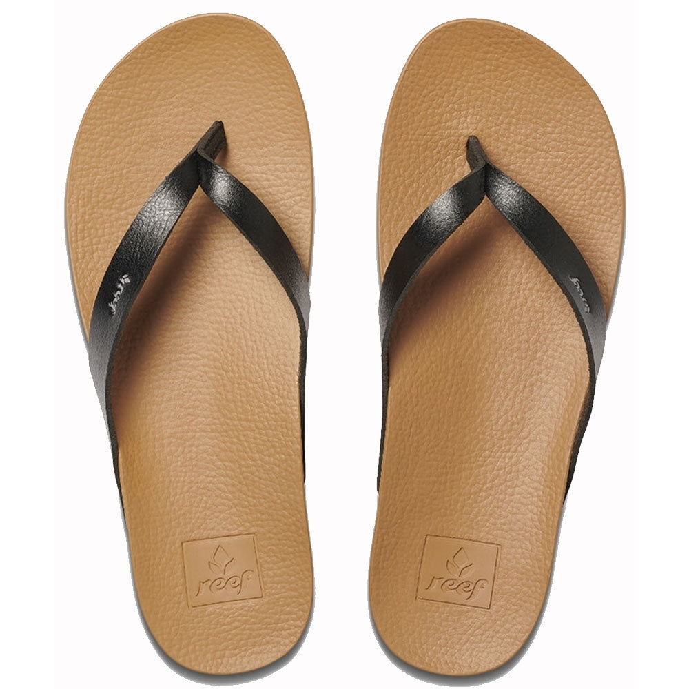 Reef Womens Cushion Bounce Court Flip Flops - Black/Natural