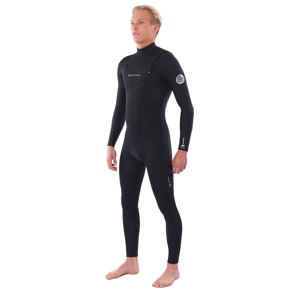Rip Curl Dawn Patrol Performance 4/3mm Chest Zip Wetsuit - Black