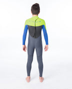 Rip Curl Junior Omega 4/3mm Back Zip Full Wetsuit  - Lime