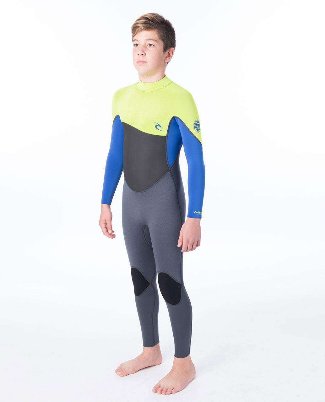 Rip Curl Junior Omega 4/3mm Back Zip Full Wetsuit  - Lime