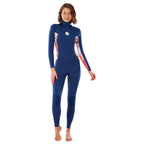 Rip Curl Womens Dawn Patrol 3/2mm Chest Zip Wetsuit  - Slate/Rose