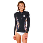 Rip Curl Womens G Bomb Long Sleeve Front Zip Jacket  - Black/Gold